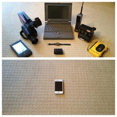 Before and after image showing the impact of reduced e-waste