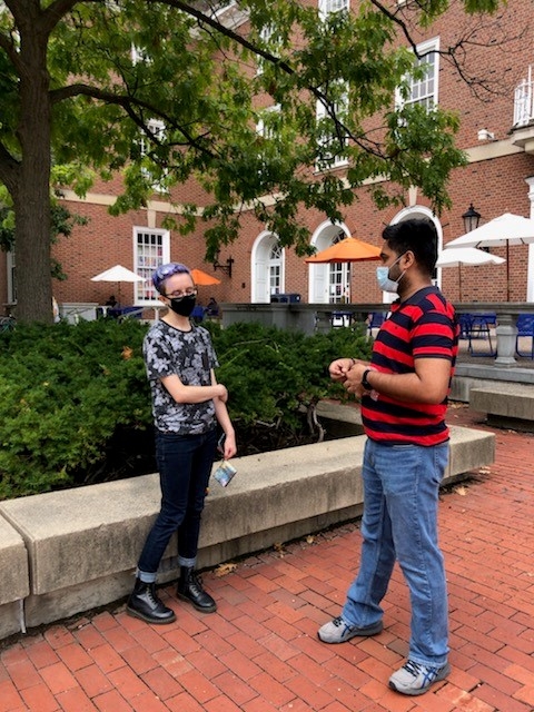 Sarthak Prasad and Stacey DeLorenzo met with the student to hand her the 529 Sheild