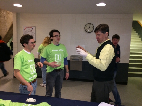 People interacting at the Zero Waste Gameday Challenge