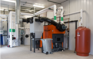 Biomass boiler at energy farm