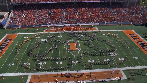 Marching Illini recycle logo