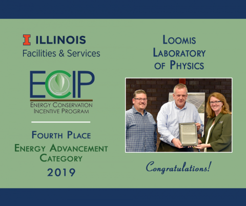 ECIP winners from Loomis Lab accept their award plaque