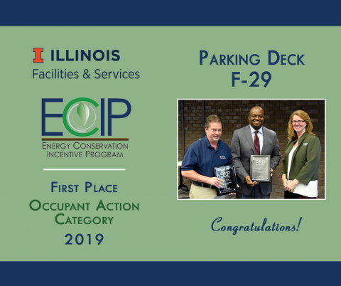 ECIP winners from Parking accept their award plaque