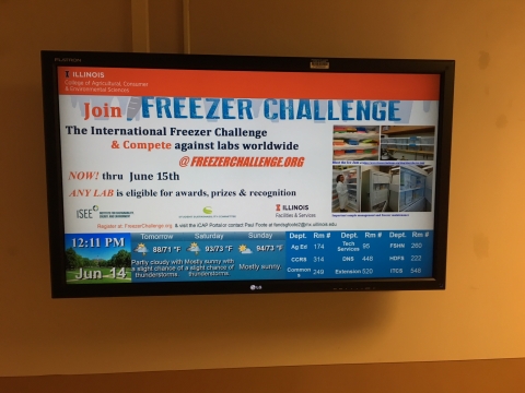 Digital advert for the Freezer Challenge at the ACES library