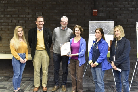 The University of Illinois at Urbana-Champaign Freezer Challenge certificate awarded to Evan DeLucia at the Sustainability Week