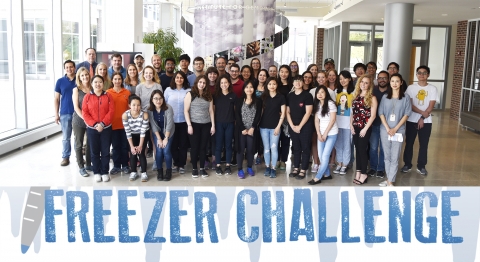 Freezer Challenge group picture with the Freezer Challenge logo