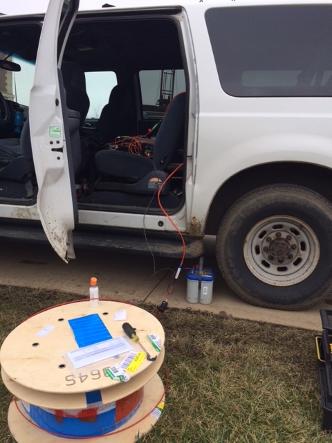 Car at the Geothermal Monitoring Well site at the Bardeen Quad