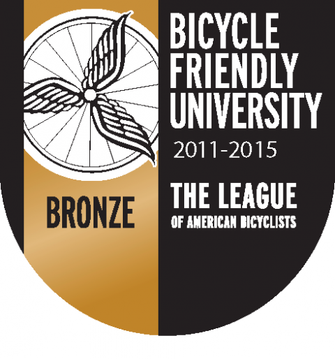 Bicycle Friendly University Bronze status shield for 2011-15